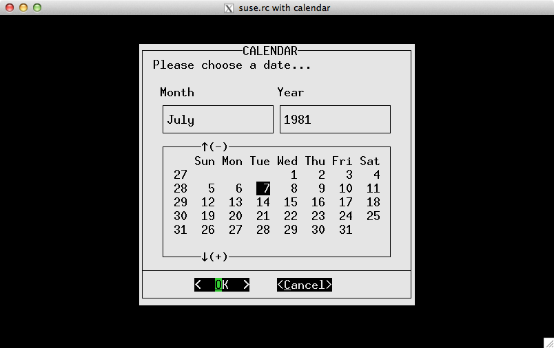 Example of SuSE color-scheme with calendar widget