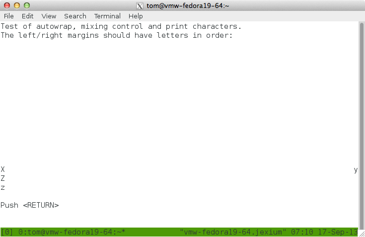 Example of tmux in VTE