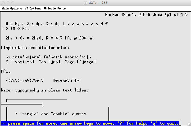 lynx – UTF-8 demo using slang